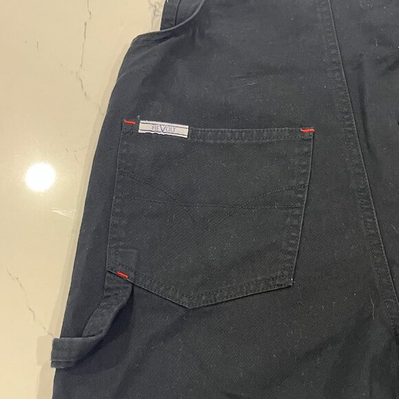 Vtg Revolt Clothing Black Denim Overall size Small - Picture 7 of 12